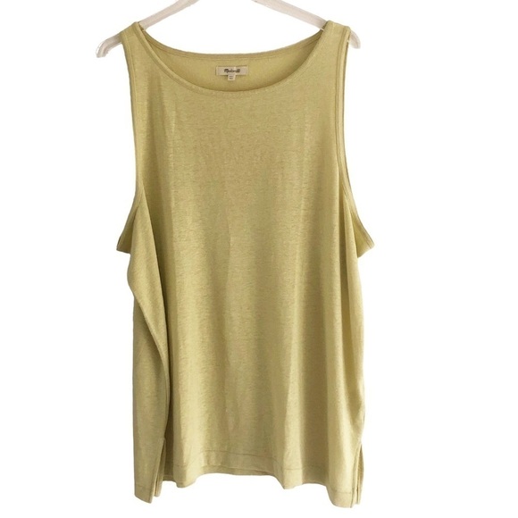 Madewell Linen Blend Muscle Tank Yellow XXL - Picture 1 of 10